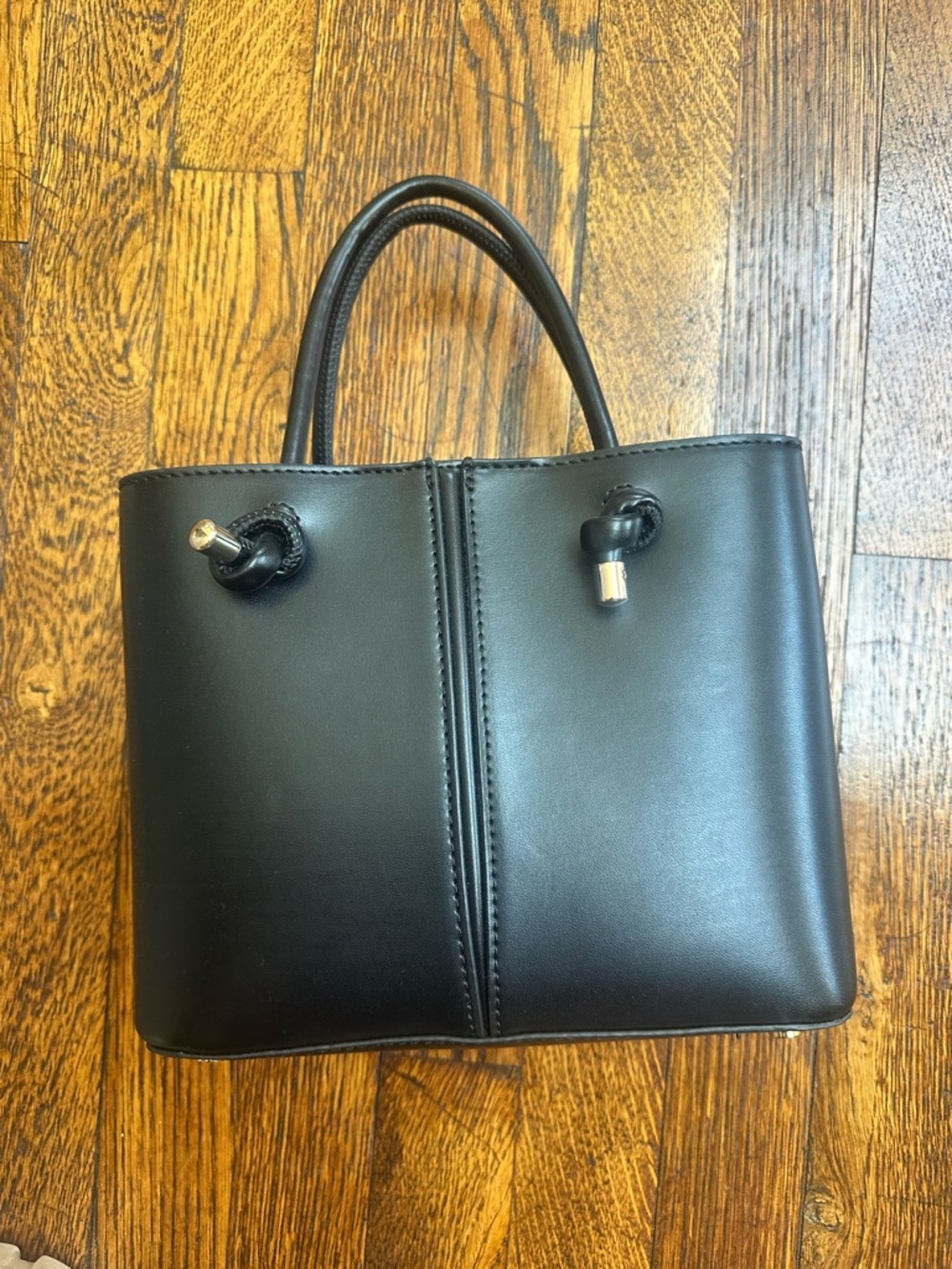 Zara Black Mini Structured Top-Handle Bag